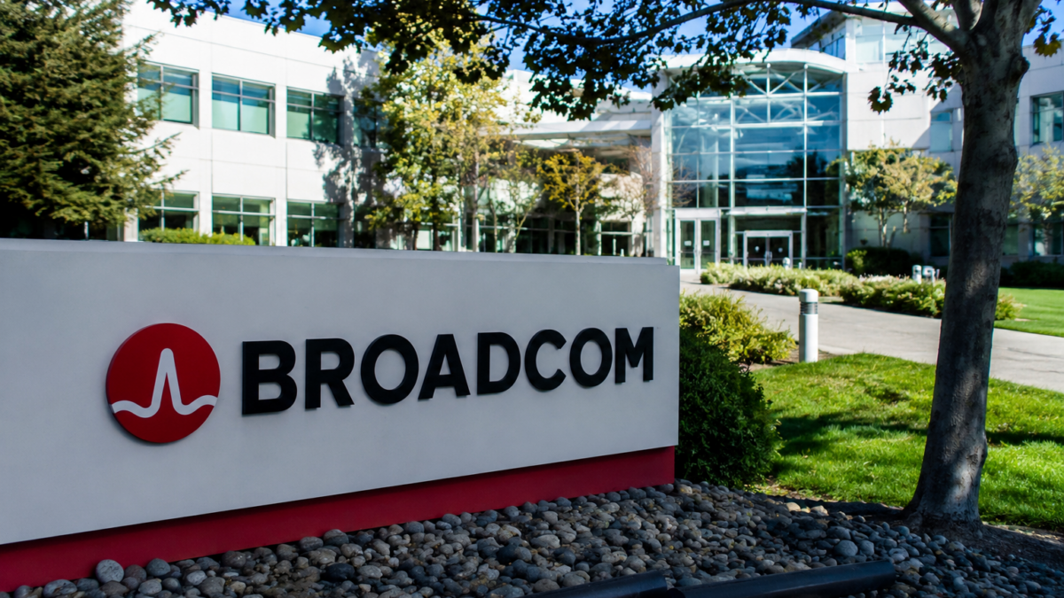 Broadcom logo outside its office